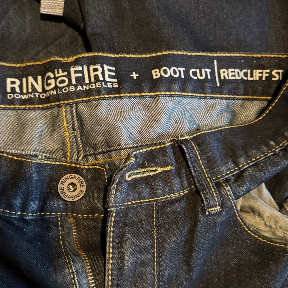 Ring Of Fire Men’s Dark Boot Cut Jeans 32X32 Brand New Never Worn - Picture 11 of 13